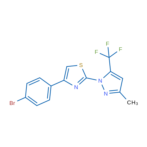 4-(4-Bromophenyl)-2-[3-methyl-5-(trifluoromethyl)-1H-pyrazol-1-yl]-1,3-thiazole 1g