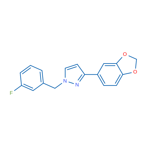 3-(2H-1,3-Benzodioxol-5-yl)-1-[(3-fluorophenyl)methyl]-1H-pyrazole 1g
