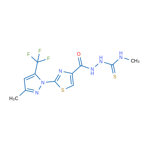 2-[3-Methyl-5-(trifluoromethyl)-1H-pyrazol-1-yl]-N-[(methylcarbamothioyl)amino]-1,3-thiazole-4-carboxamide 1g