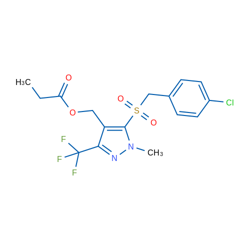 {5-[(4-chlorophenyl)methanesulfonyl]-1-methyl-3-(trifluoromethyl)-1H-pyrazol-4-yl}methyl propanoate 1g