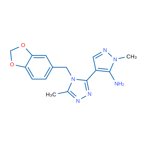 4-{4-[(2H-1,3-benzodioxol-5-yl)methyl]-5-methyl-4H-1,2,4-triazol-3-yl}-1-methyl-1H-pyrazol-5-amine 1g