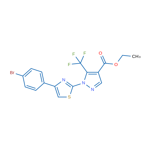 Ethyl 1-[4-(4-bromophenyl)-1,3-thiazol-2-yl]-5-(trifluoromethyl)-1H-pyrazole-4-carboxylate 1g