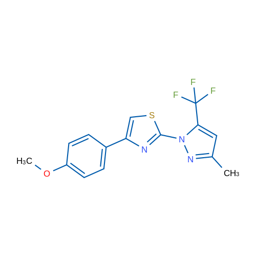 4-(4-Methoxyphenyl)-2-[3-methyl-5-(trifluoromethyl)-1H-pyrazol-1-yl]-1,3-thiazole 1g