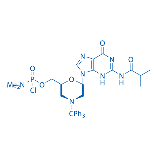 ((2S,6R)-6-(2-Isobutyramido-6-oxo-1,6-dihydro-9H-purin-9-yl)-4-tritylmorpholin-2-yl)methyl dimethylphosphoramidochloridate 1g
