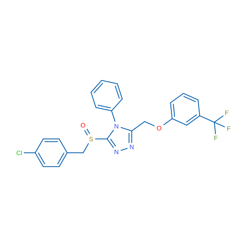 3-[(4-Chlorophenyl)methanesulfinyl]-4-phenyl-5-{[3-(trifluoromethyl)phenoxy]methyl}-4H-1,2,4-triazole 1g