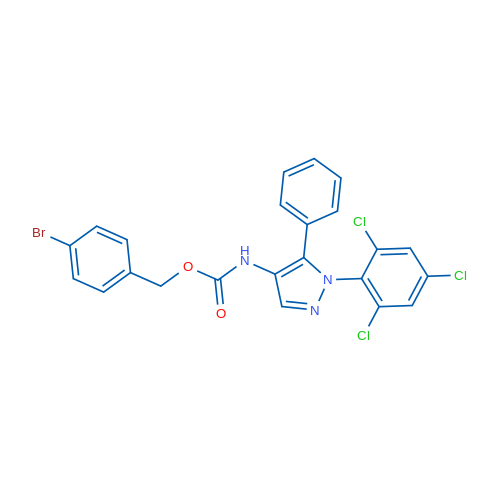 (4-Bromophenyl)methyl N-[5-phenyl-1-(2,4,6-trichlorophenyl)-1H-pyrazol-4-yl]carbamate 1g