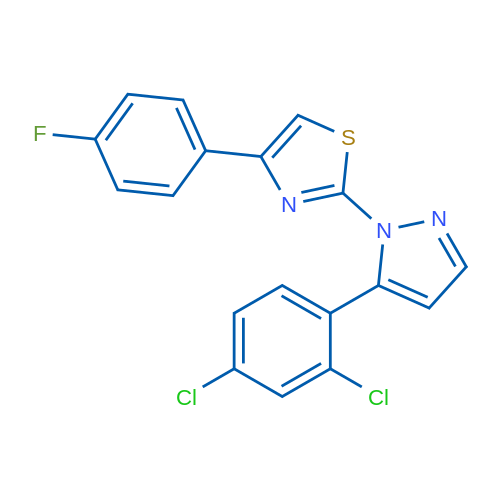 2-[5-(2,4-Dichlorophenyl)-1H-pyrazol-1-yl]-4-(4-fluorophenyl)-1,3-thiazole 1g