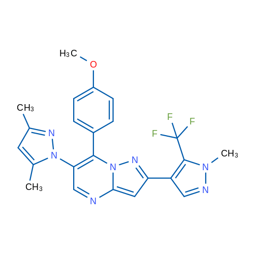 1-[7-(4-Methoxyphenyl)-2-[1-methyl-5-(trifluoromethyl)-1H-pyrazol-4-yl]pyrazolo[1,5-a]pyrimidin-6-yl]-3,5-dimethyl-1H-pyrazole 1g