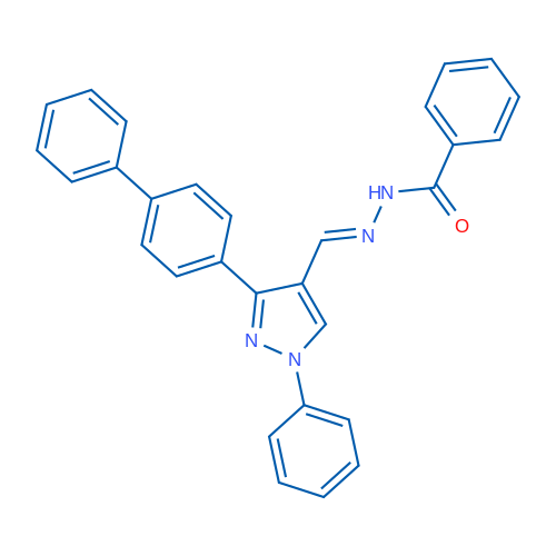 N'-[(1E)-(3-{[1,1'-biphenyl]-4-yl}-1-phenyl-1H-pyrazol-4-yl)methylidene]benzohydrazide 1g
