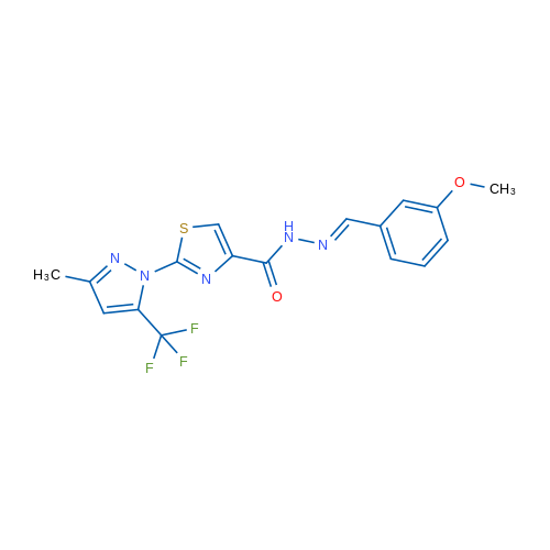 N'-[(1E)-(3-Methoxyphenyl)methylidene]-2-[3-methyl-5-(trifluoromethyl)-1H-pyrazol-1-yl]-1,3-thiazole-4-carbohydrazide 1g