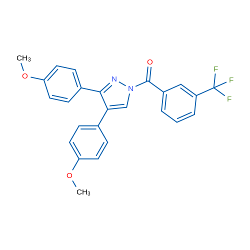 3,4-Bis(4-methoxyphenyl)-1-[3-(trifluoromethyl)benzoyl]-1H-pyrazole 1g