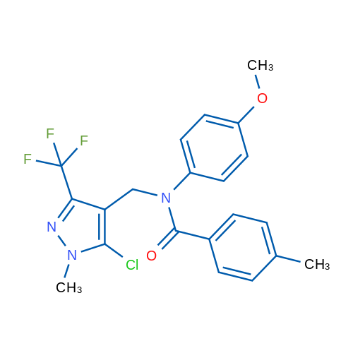 N-{[5-chloro-1-methyl-3-(trifluoromethyl)-1H-pyrazol-4-yl]methyl}-N-(4-methoxyphenyl)-4-methylbenzamide 1g