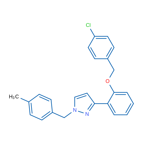3-{2-[(4-chlorophenyl)methoxy]phenyl}-1-[(4-methylphenyl)methyl]-1H-pyrazole 1g