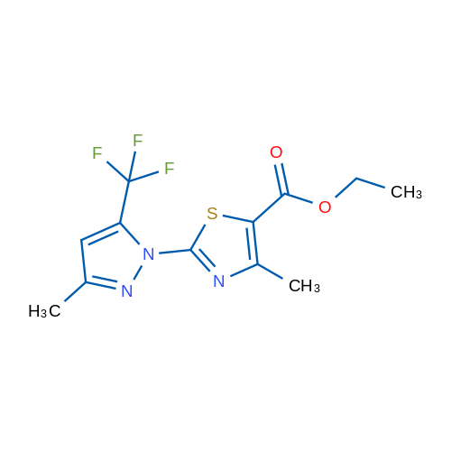 Ethyl 4-methyl-2-[3-methyl-5-(trifluoromethyl)-1H-pyrazol-1-yl]-1,3-thiazole-5-carboxylate 1g