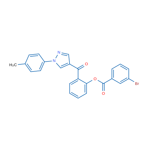 2-[1-(4-Methylphenyl)-1H-pyrazole-4-carbonyl]phenyl 3-bromobenzoate 1g