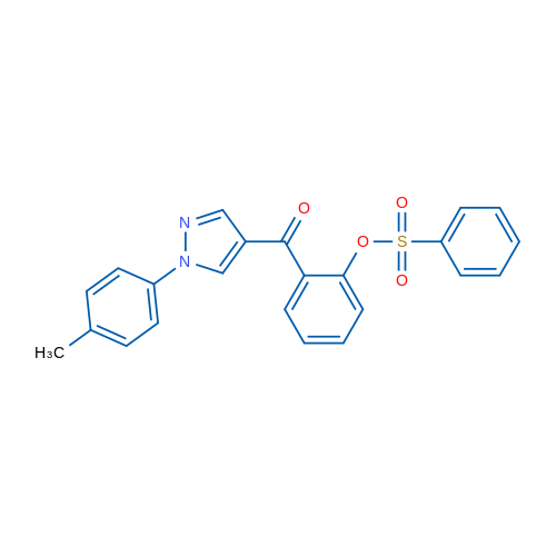 2-[1-(4-Methylphenyl)-1H-pyrazole-4-carbonyl]phenyl benzenesulfonate 1g