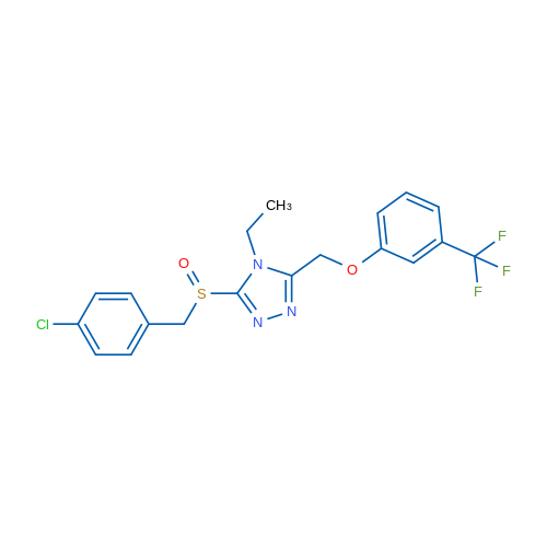 3-[(4-Chlorophenyl)methanesulfinyl]-4-ethyl-5-{[3-(trifluoromethyl)phenoxy]methyl}-4H-1,2,4-triazole 1g