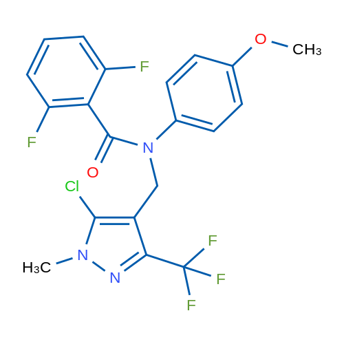 N-{[5-chloro-1-methyl-3-(trifluoromethyl)-1H-pyrazol-4-yl]methyl}-2,6-difluoro-N-(4-methoxyphenyl)benzamide 1g