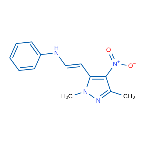 N-[(E)-2-(1,3-Dimethyl-4-nitro-1H-pyrazol-5-yl)ethenyl]aniline 1g