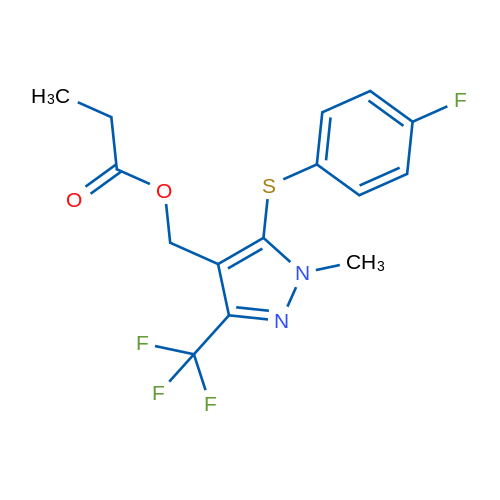 {5-[(4-fluorophenyl)sulfanyl]-1-methyl-3-(trifluoromethyl)-1H-pyrazol-4-yl}methyl propanoate 1g