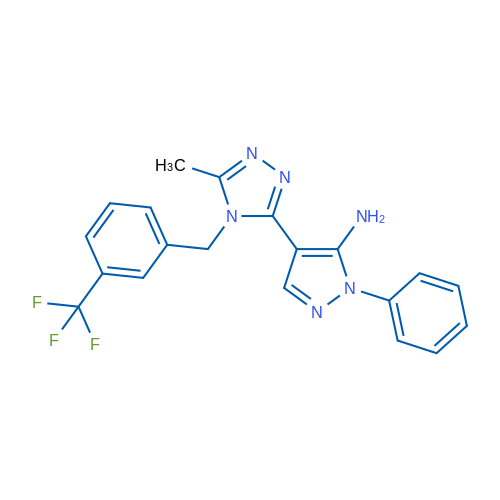 4-(5-Methyl-4-{[3-(trifluoromethyl)phenyl]methyl}-4H-1,2,4-triazol-3-yl)-1-phenyl-1H-pyrazol-5-amine 1g