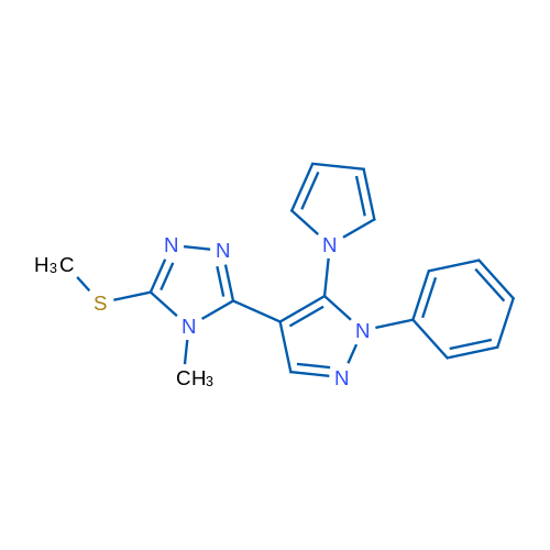 4-Methyl-3-(methylsulfanyl)-5-[1-phenyl-5-(1H-pyrrol-1-yl)-1H-pyrazol-4-yl]-4H-1,2,4-triazole 1g