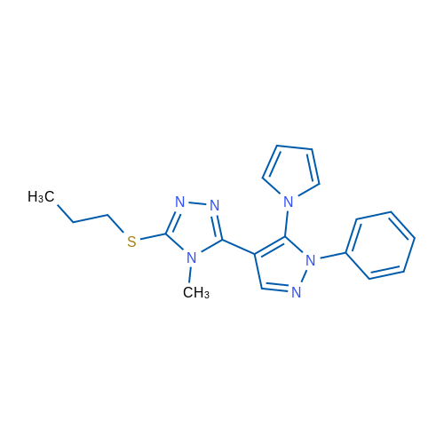 4-Methyl-3-[1-phenyl-5-(1H-pyrrol-1-yl)-1H-pyrazol-4-yl]-5-(propylsulfanyl)-4H-1,2,4-triazole 1g