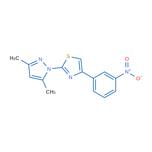 2-(3,5-Dimethyl-1H-pyrazol-1-yl)-4-(3-nitrophenyl)-1,3-thiazole 1g