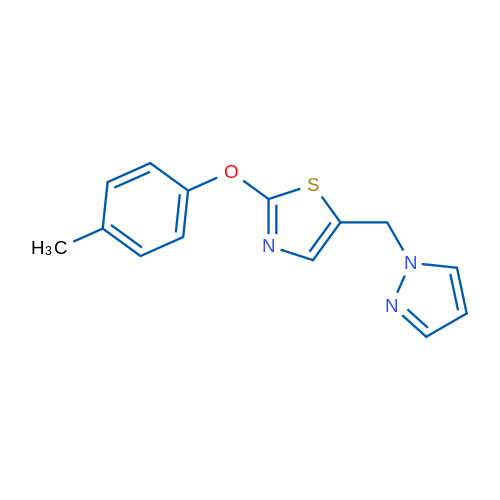 2-(4-Methylphenoxy)-5-[(1H-pyrazol-1-yl)methyl]-1,3-thiazole 1g