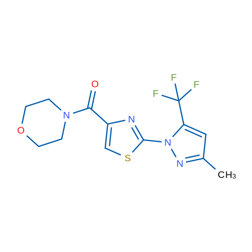 4-{2-[3-methyl-5-(trifluoromethyl)-1H-pyrazol-1-yl]-1,3-thiazole-4-carbonyl}morpholine 1g
