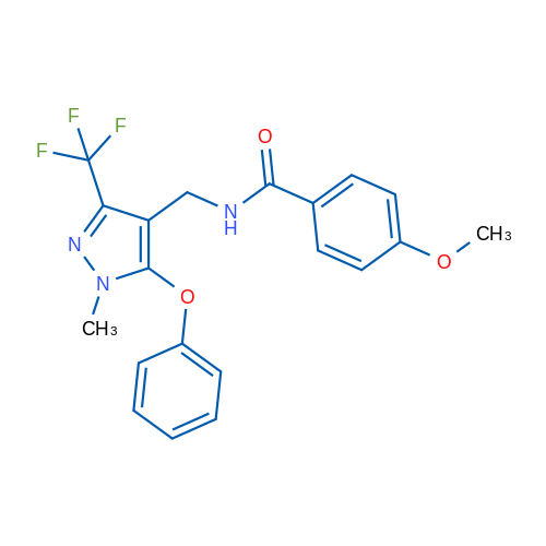 4-Methoxy-N-{[1-methyl-5-phenoxy-3-(trifluoromethyl)-1H-pyrazol-4-yl]methyl}benzamide 1g