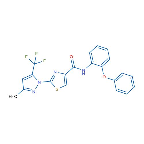 2-[3-Methyl-5-(trifluoromethyl)-1H-pyrazol-1-yl]-N-(2-phenoxyphenyl)-1,3-thiazole-4-carboxamide 1g