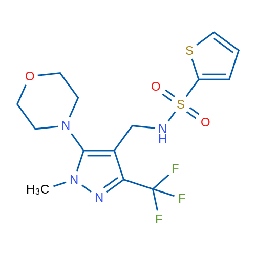 N-{[1-methyl-5-(morpholin-4-yl)-3-(trifluoromethyl)-1H-pyrazol-4-yl]methyl}thiophene-2-sulfonamide 1g