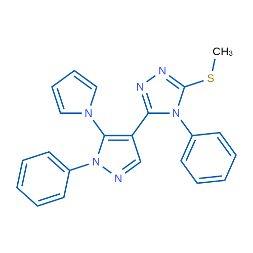 3-(Methylsulfanyl)-4-phenyl-5-[1-phenyl-5-(1H-pyrrol-1-yl)-1H-pyrazol-4-yl]-4H-1,2,4-triazole 1g