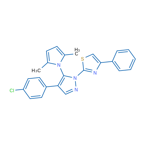 2-[4-(4-Chlorophenyl)-5-(2,5-dimethyl-1H-pyrrol-1-yl)-1H-pyrazol-1-yl]-4-phenyl-1,3-thiazole 1g