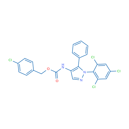 (4-Chlorophenyl)methyl N-[5-phenyl-1-(2,4,6-trichlorophenyl)-1H-pyrazol-4-yl]carbamate 1g