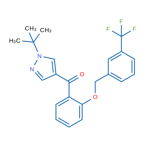 1-tert-Butyl-4-(2-{[3-(trifluoromethyl)phenyl]methoxy}benzoyl)-1H-pyrazole 1g
