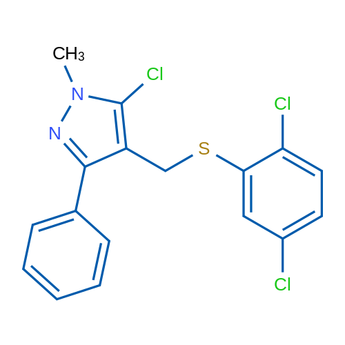 5-Chloro-4-{[(2,5-dichlorophenyl)sulfanyl]methyl}-1-methyl-3-phenyl-1H-pyrazole 1g