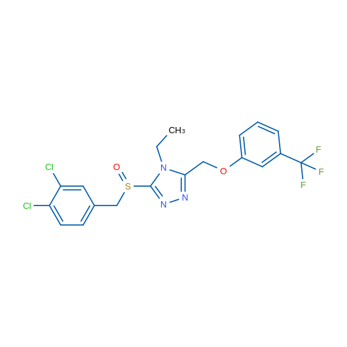 3-[(3,4-Dichlorophenyl)methanesulfinyl]-4-ethyl-5-{[3-(trifluoromethyl)phenoxy]methyl}-4H-1,2,4-triazole 1g