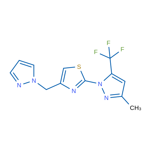2-[3-Methyl-5-(trifluoromethyl)-1H-pyrazol-1-yl]-4-[(1H-pyrazol-1-yl)methyl]-1,3-thiazole 1g