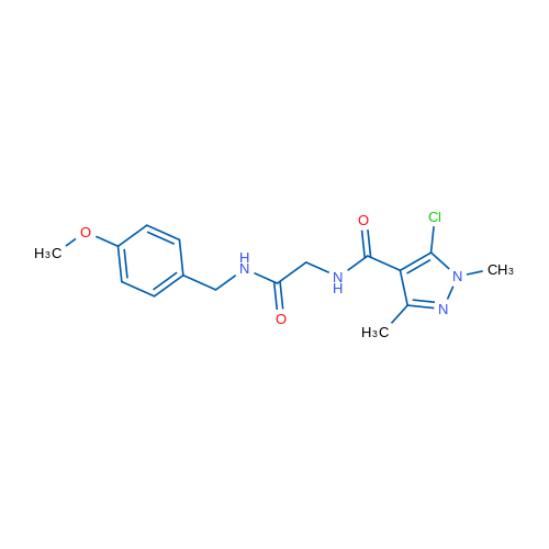 2-[(5-Chloro-1,3-dimethyl-1H-pyrazol-4-yl)formamido]-N-[(4-methoxyphenyl)methyl]acetamide 1g
