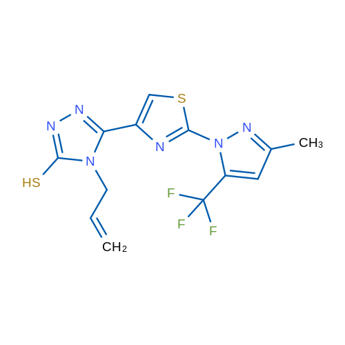 5-{2-[3-methyl-5-(trifluoromethyl)-1H-pyrazol-1-yl]-1,3-thiazol-4-yl}-4-(prop-2-en-1-yl)-4H-1,2,4-triazole-3-thiol 1g