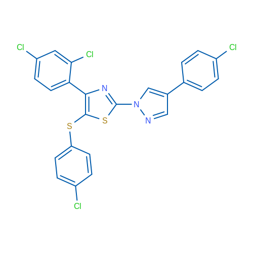 2-[4-(4-Chlorophenyl)-1H-pyrazol-1-yl]-5-[(4-chlorophenyl)sulfanyl]-4-(2,4-dichlorophenyl)-1,3-thiazole 1g