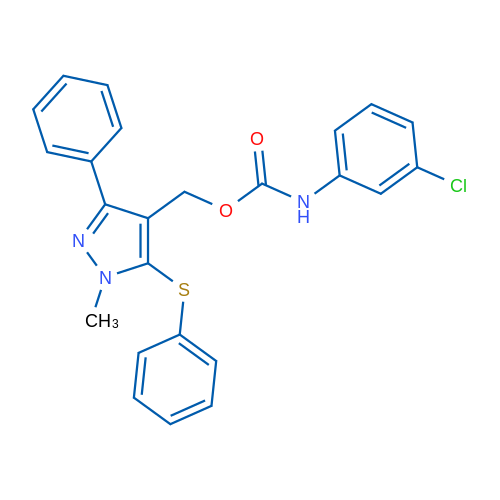 [1-Methyl-3-phenyl-5-(phenylsulfanyl)-1H-pyrazol-4-yl]methyl N-(3-chlorophenyl)carbamate 1g