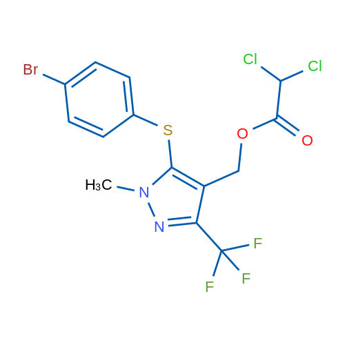 {5-[(4-bromophenyl)sulfanyl]-1-methyl-3-(trifluoromethyl)-1H-pyrazol-4-yl}methyl 2,2-dichloroacetate 1g