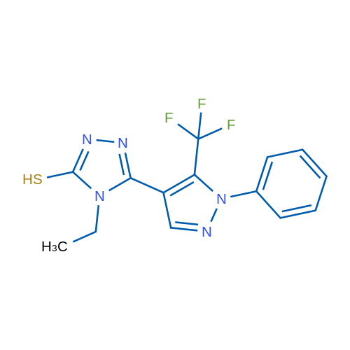 4-Ethyl-5-[1-phenyl-5-(trifluoromethyl)-1H-pyrazol-4-yl]-4H-1,2,4-triazole-3-thiol 1g