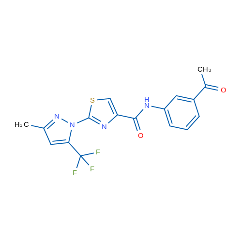 N-(3-Acetylphenyl)-2-[3-methyl-5-(trifluoromethyl)-1H-pyrazol-1-yl]-1,3-thiazole-4-carboxamide 1g