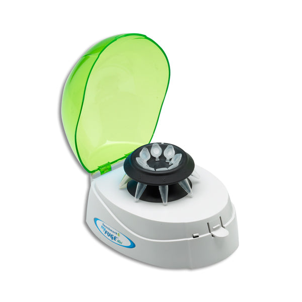 MyFuge™ Mini Centrifuge, green lid, with 2 rotors, 100-240V (European 2 prong plug)