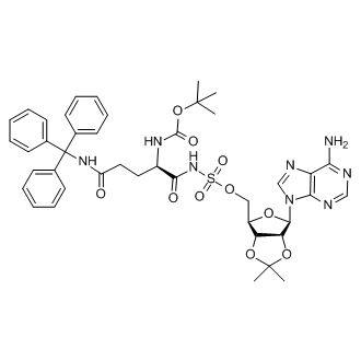 ((3aR,4R,6R,6aR)-6-(6-Amino-9H-purin-9-yl)-2,2-dimethyltetrahydrofuro[3,4-d][1,3]dioxol-4-yl)methyl ((R)-2-((tert-butoxycarbonyl)amino)-5-oxo-5-(tritylamino)pentanoyl)sulfamate