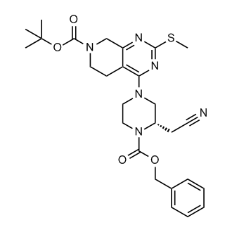 (S)-tert-Butyl 4-(4-((benzyloxy)carbonyl)-3-(cyanomethyl)piperazin-1-yl)-2-(methylthio)-5,6-dihydropyrido[3,4-d]pyrimidine-7(8H)-carboxylate